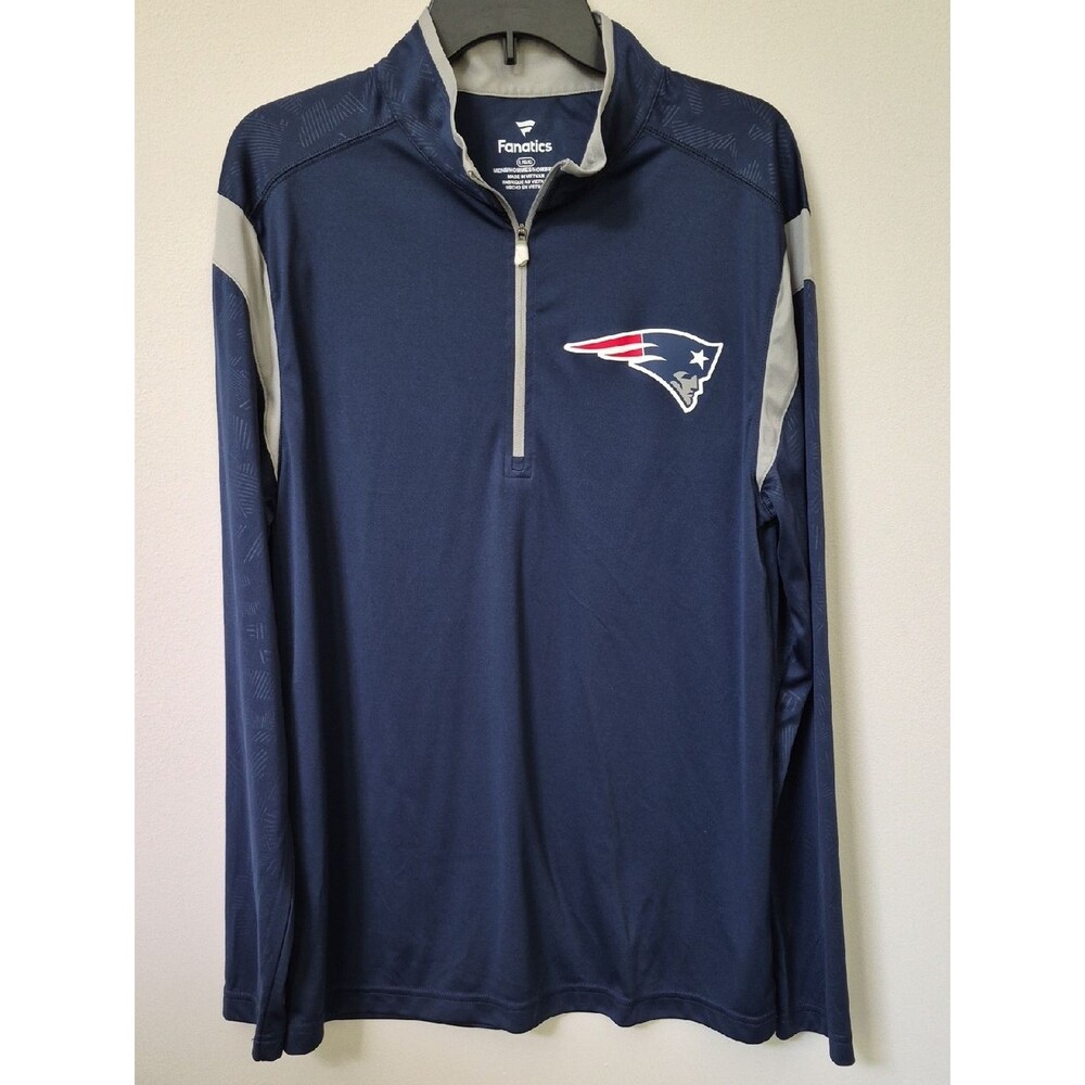NFL New England Patriots Fanatics Mens L 1/4 Zip Performance Pullover Pats